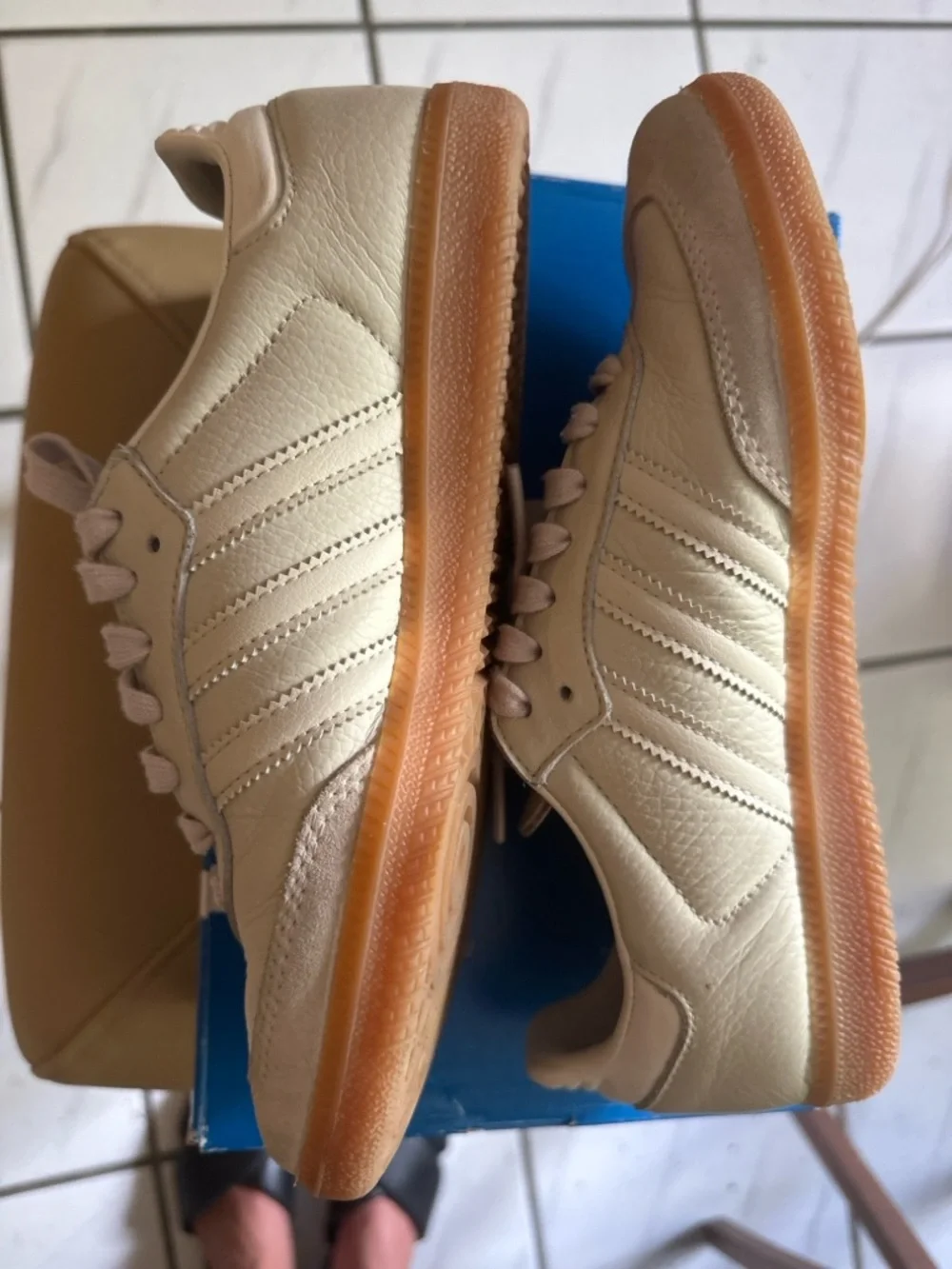 Adidas Samba OG Aluminum Gum Women’s Size 7 – Cream Leather, Gum Sole - Picture 7 of 12